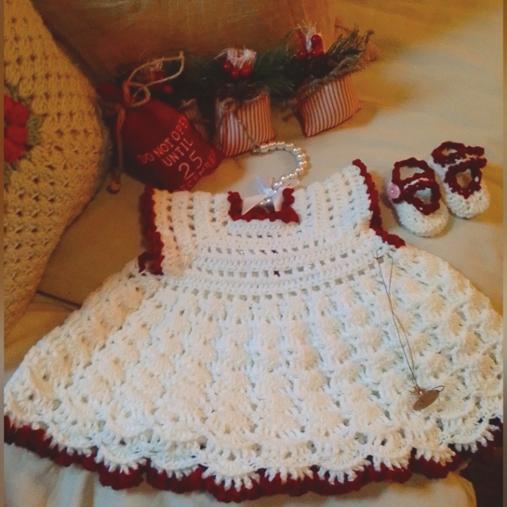Baby's 1st Christmas dress and Mary Janes
